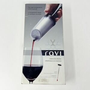 Ravi Instant Wine Refresher with Bonus Wine Thermometer Red Wine Chiller Silver